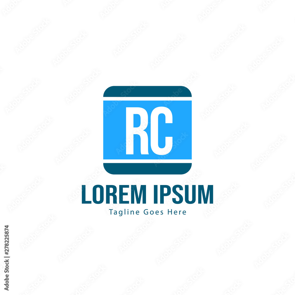 Initial RC logo template with modern frame. Minimalist RC letter logo vector illustration Initial RC logo template with modern frame. Minimalist RC letter logo vector illustration