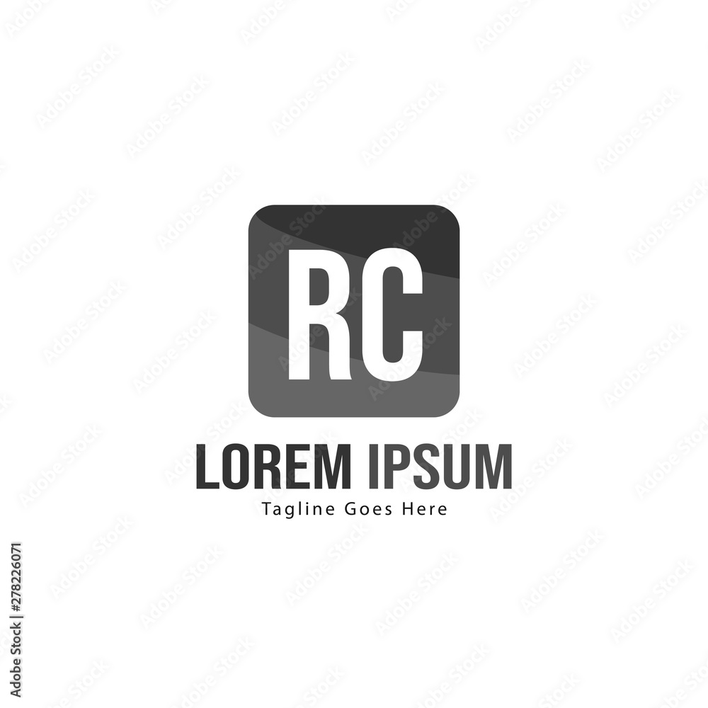 Obraz premium Initial RC logo template with modern frame. Minimalist RC letter logo vector illustration