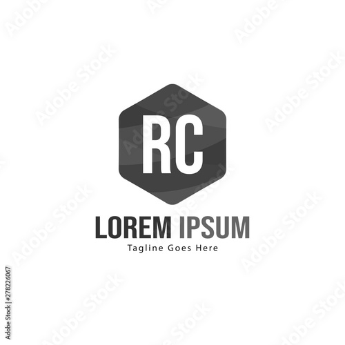 Initial RC logo template with modern frame. Minimalist RC letter logo vector illustration