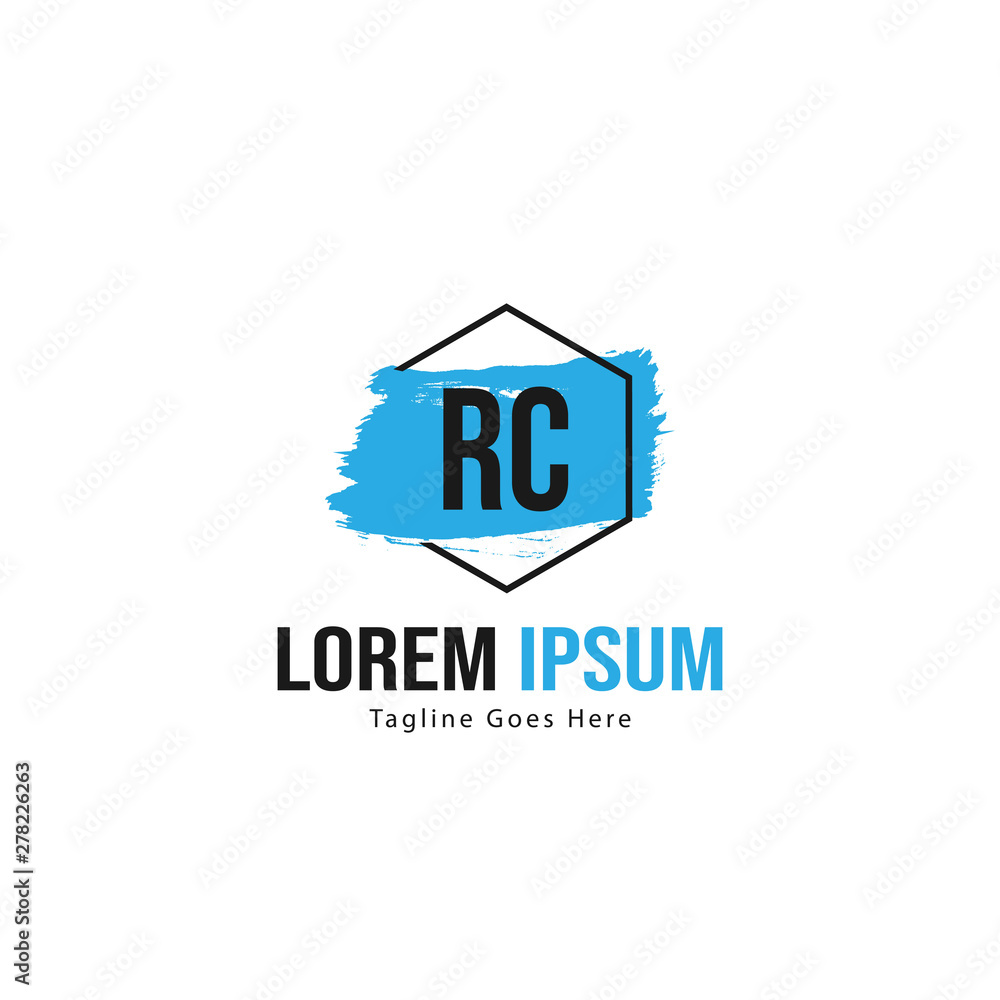 Initial RC logo template with modern frame. Minimalist RC letter logo vector illustration Initial RC logo template with modern frame. Minimalist RC letter logo vector illustration