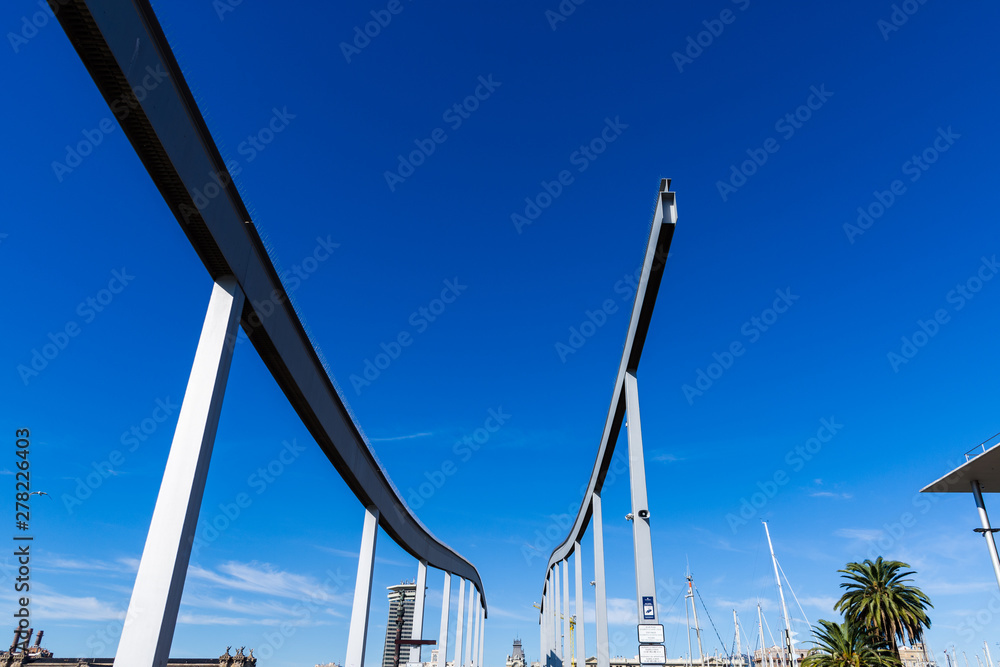 Rambla del mar, close to the harbour of Barcelona. Rambla del mar, close to the harbour of Barcelona.