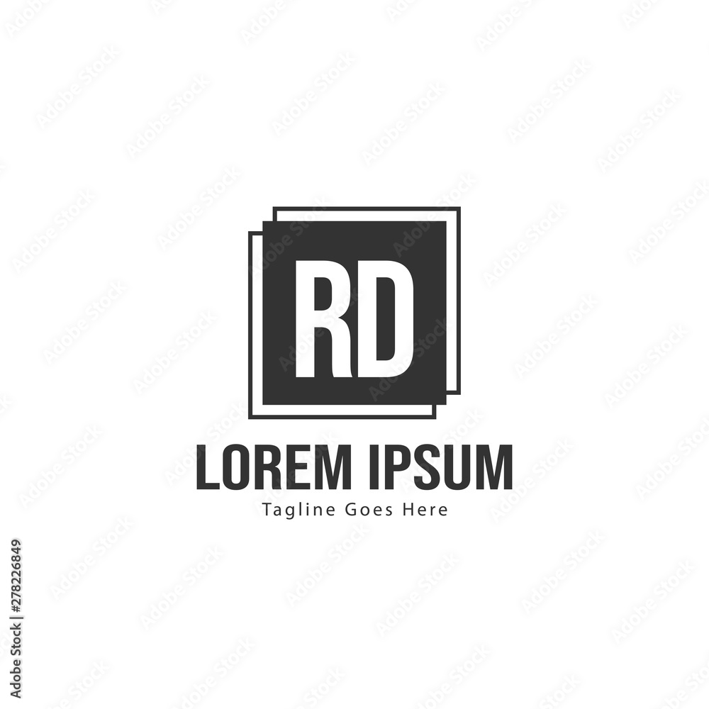 Initial RD logo template with modern frame. Minimalist RD letter logo vector illustration Initial RD logo template with modern frame. Minimalist RD letter logo vector illustration