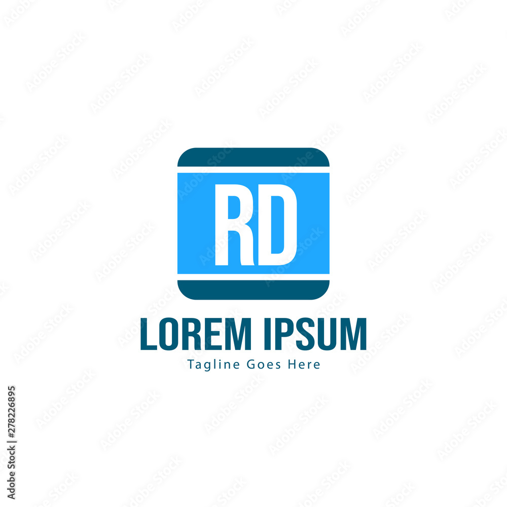 Fototapeta premium Initial RD logo template with modern frame. Minimalist RD letter logo vector illustration