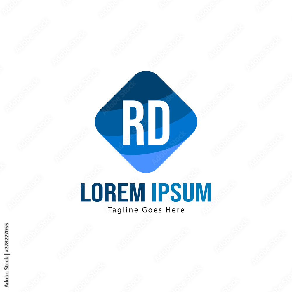 Initial RD logo template with modern frame. Minimalist RD letter logo vector illustration Initial RD logo template with modern frame. Minimalist RD letter logo vector illustration