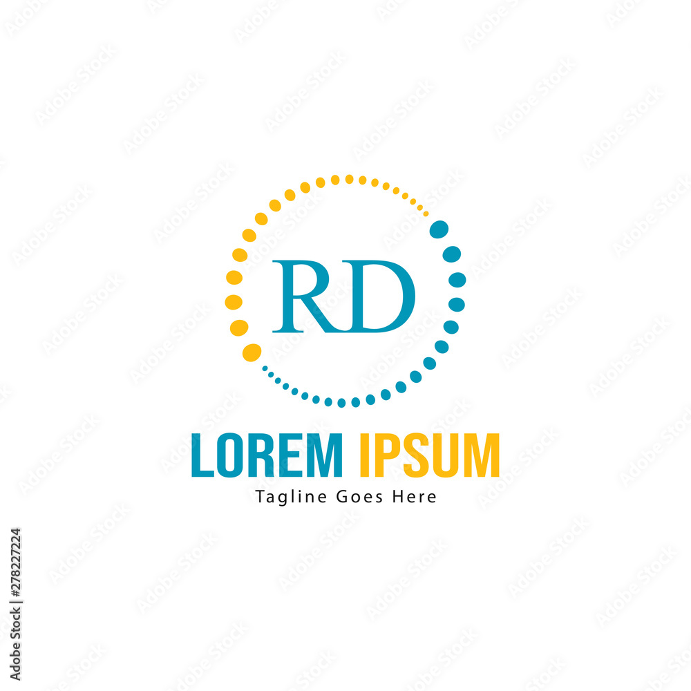 Initial RD logo template with modern frame. Minimalist RD letter logo vector illustration Initial RD logo template with modern frame. Minimalist RD letter logo vector illustration