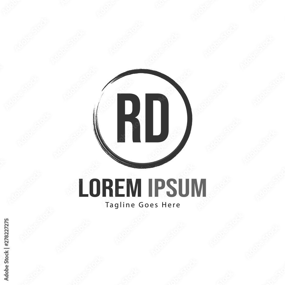 Initial RD logo template with modern frame. Minimalist RD letter logo vector illustration Initial RD logo template with modern frame. Minimalist RD letter logo vector illustration