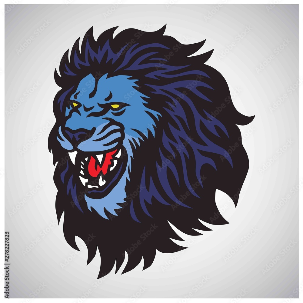 Lion Roaring Mascot Vector Esport Logo Design