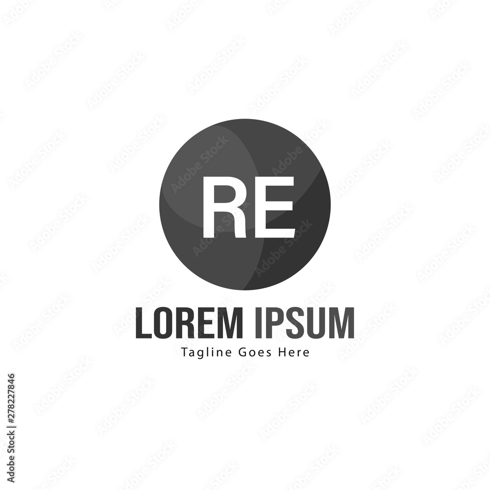 Initial RE logo template with modern frame. Minimalist RE letter logo vector illustration Initial RE logo template with modern frame. Minimalist RE letter logo vector illustration