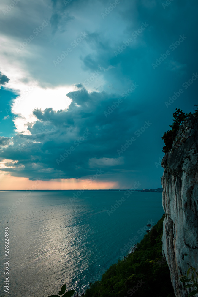 Sunset storm in the sky over Trieste