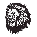 Lion Head Roaring Logo Vector Icon 