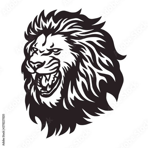 Lion Head Roaring Logo Vector Icon 