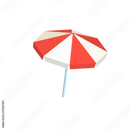 Vector beach umbrella isometric icon on white background