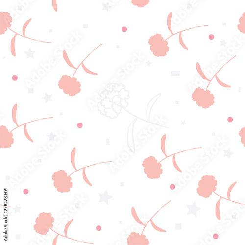 Feminine Floral Silhouette Seamless Repeating Pattern