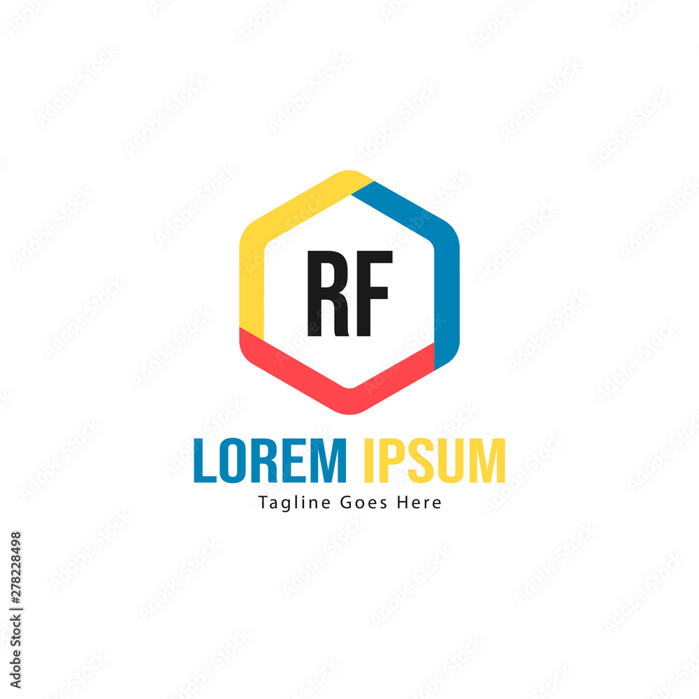 Initial RF logo template with modern frame. Minimalist RF letter logo vector illustration Initial RF logo template with modern frame. Minimalist RF letter logo vector illustration