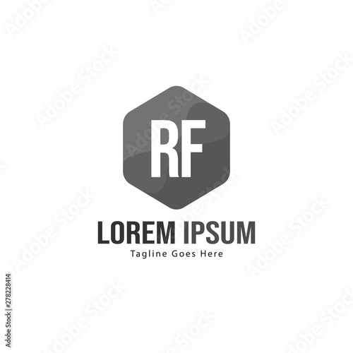 Initial RF logo template with modern frame. Minimalist RF letter logo vector illustration © Robani
