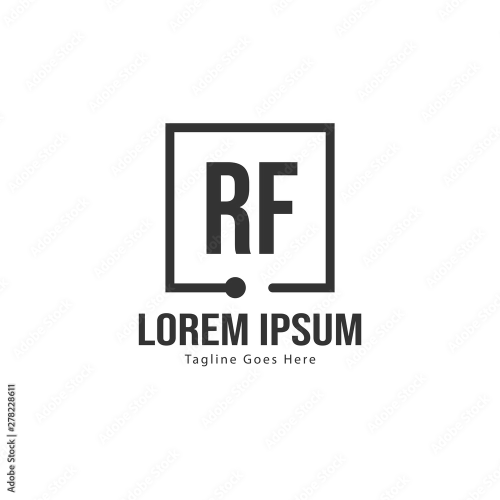 Initial RF logo template with modern frame. Minimalist RF letter logo vector illustration Initial RF logo template with modern frame. Minimalist RF letter logo vector illustration