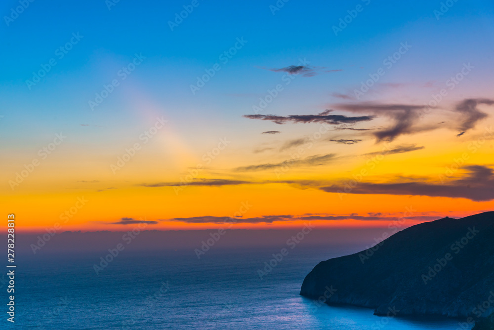 Fototapeta premium Sea landscape at the sunset, Zakynthos island, Greece