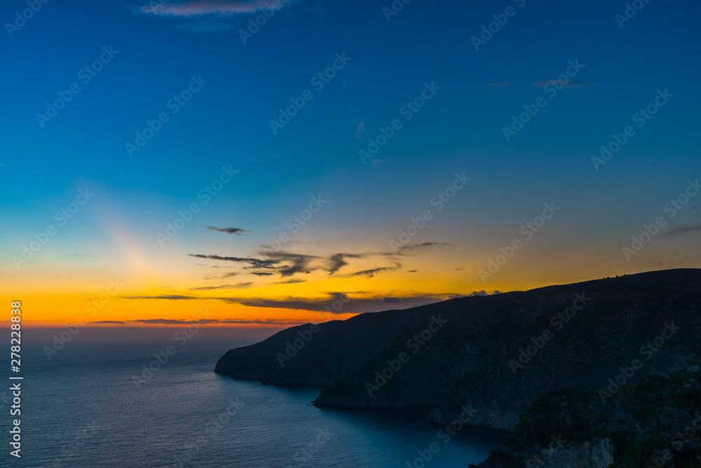 Sea landscape at the sunset, Zakynthos island, Greece