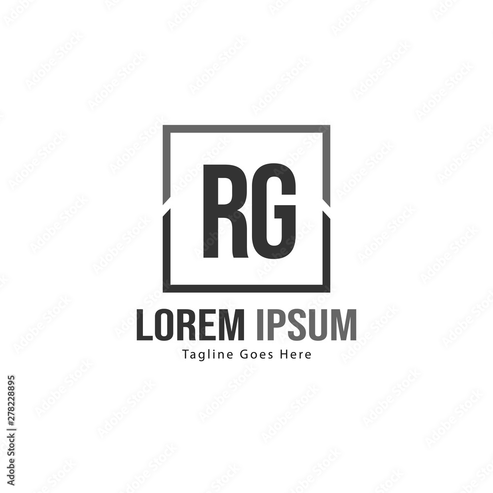Obraz premium Initial RG logo template with modern frame. Minimalist RG letter logo vector illustration