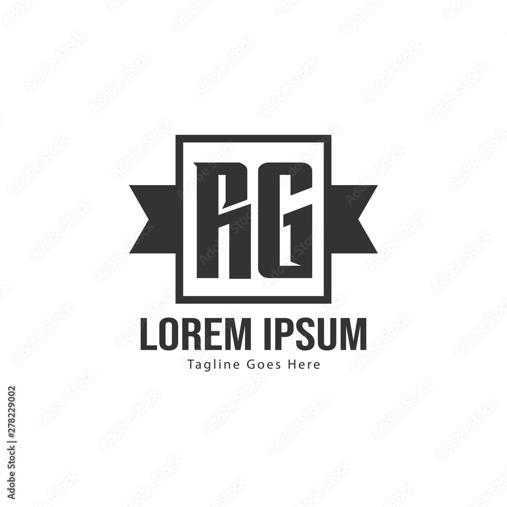 Initial RG logo template with modern frame. Minimalist RG letter logo vector illustration Initial RG logo template with modern frame. Minimalist RG letter logo vector illustration