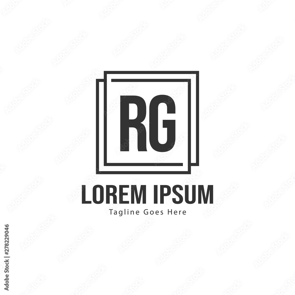Initial RG logo template with modern frame. Minimalist RG letter logo vector illustration Initial RG logo template with modern frame. Minimalist RG letter logo vector illustration