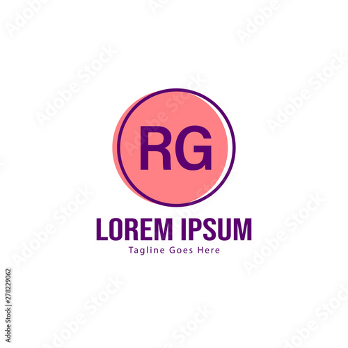 Free Download Initial RG logo template with modern frame. Minimalist RG letter logo vector illustration - GFXLoad