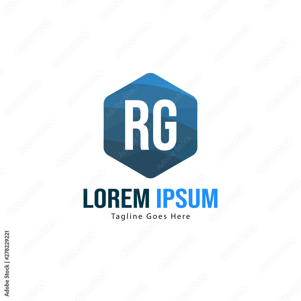 Initial RG logo template with modern frame. Minimalist RG letter logo vector illustration Initial RG logo template with modern frame. Minimalist RG letter logo vector illustration