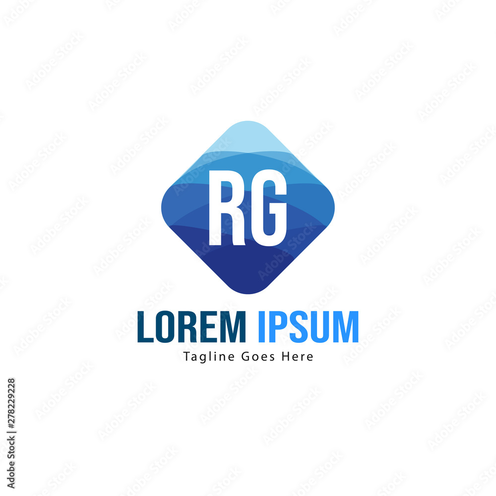Initial RG logo template with modern frame. Minimalist RG letter logo vector illustration Initial RG logo template with modern frame. Minimalist RG letter logo vector illustration