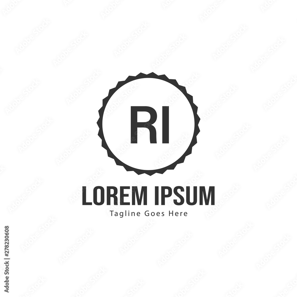 Initial RI logo template with modern frame. Minimalist RI letter logo vector illustration Initial RI logo template with modern frame. Minimalist RI letter logo vector illustration