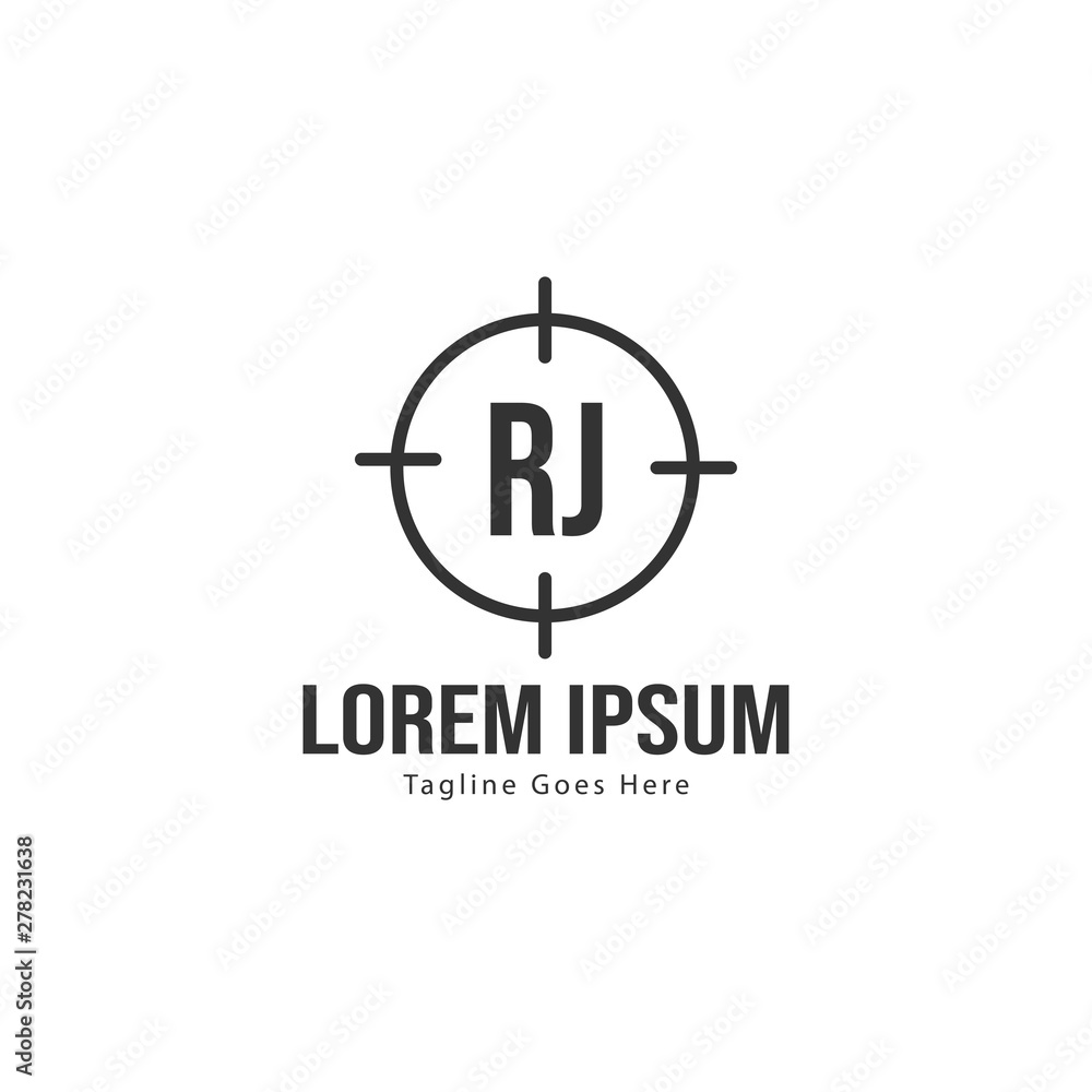 Initial RJ logo template with modern frame. Minimalist RJ letter logo vector illustration Initial RJ logo template with modern frame. Minimalist RJ letter logo vector illustration