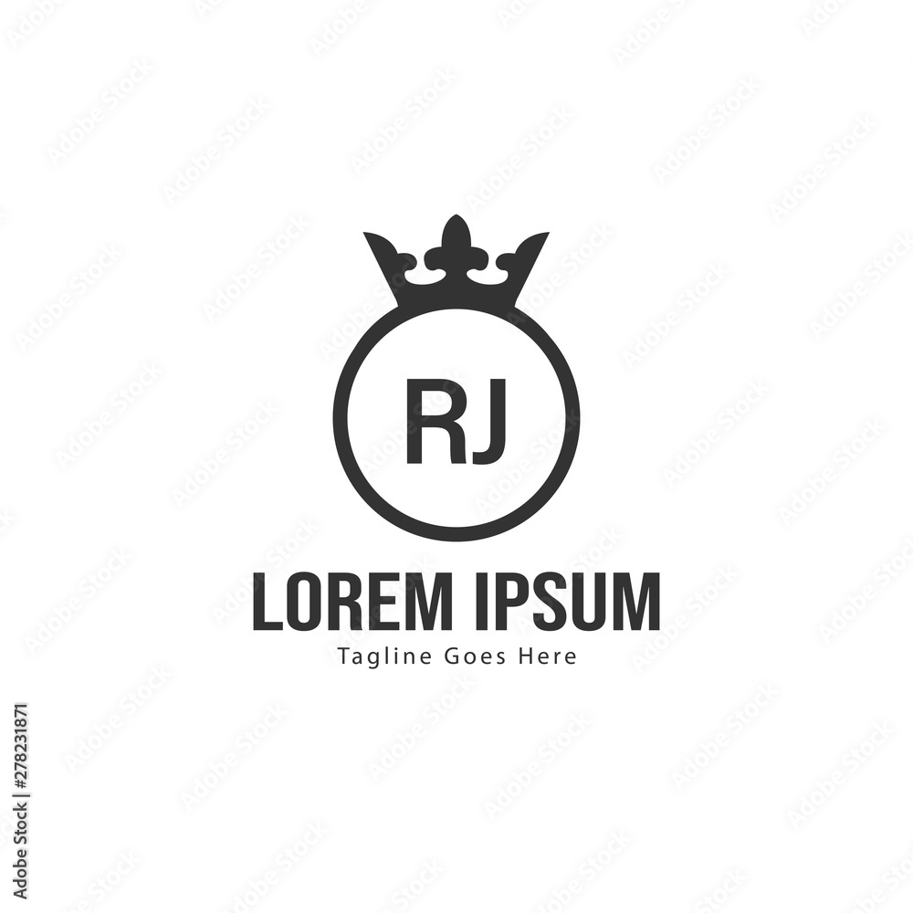 Initial RJ logo template with modern frame. Minimalist RJ letter logo vector illustration Initial RJ logo template with modern frame. Minimalist RJ letter logo vector illustration
