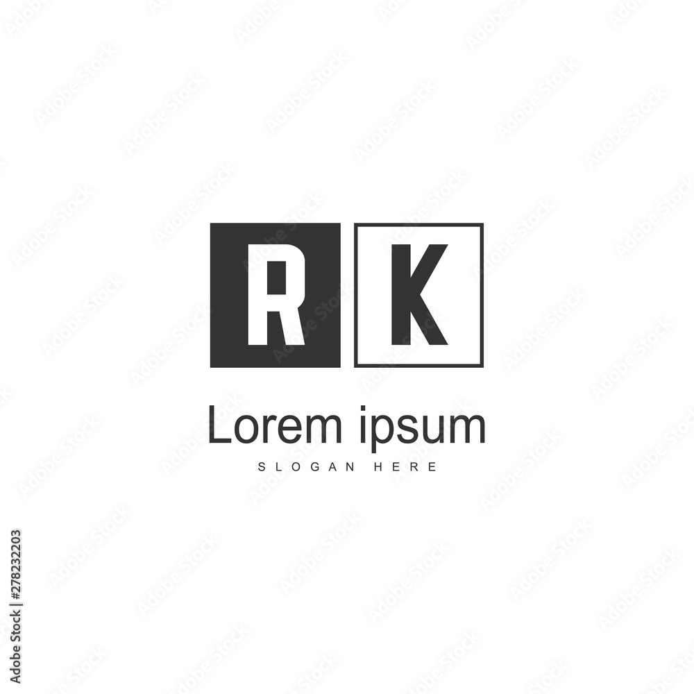 Initial RK logo template with modern frame. Minimalist RK letter logo vector illustration Initial RK logo template with modern frame. Minimalist RK letter logo vector illustration