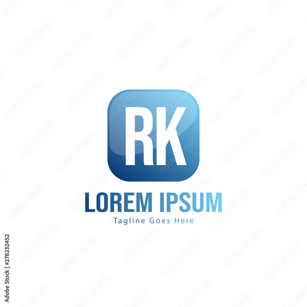 Initial RK logo template with modern frame. Minimalist RK letter logo vector illustration Initial RK logo template with modern frame. Minimalist RK letter logo vector illustration
