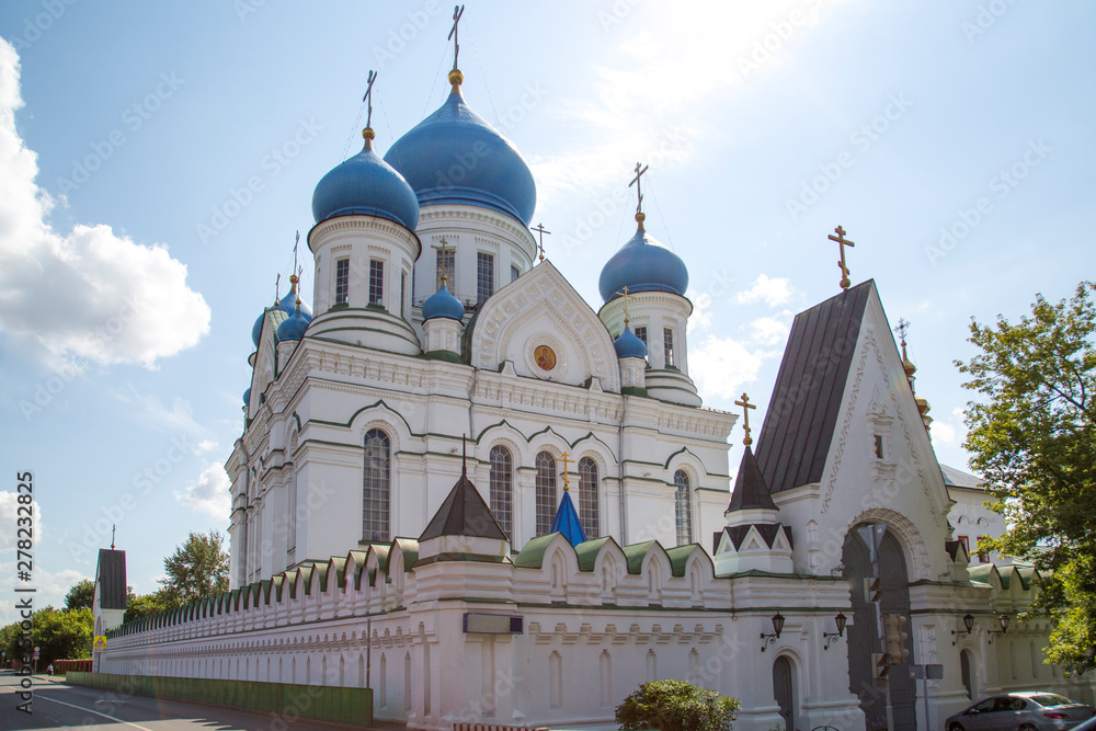 View of the ensemble of the Nikolo-Perervinsky monastery in Moscow.  Sights Of Russia. The architecture of World tourism.