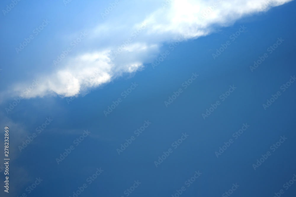 Fototapeta premium Blue sky with clouds in shapes upper
