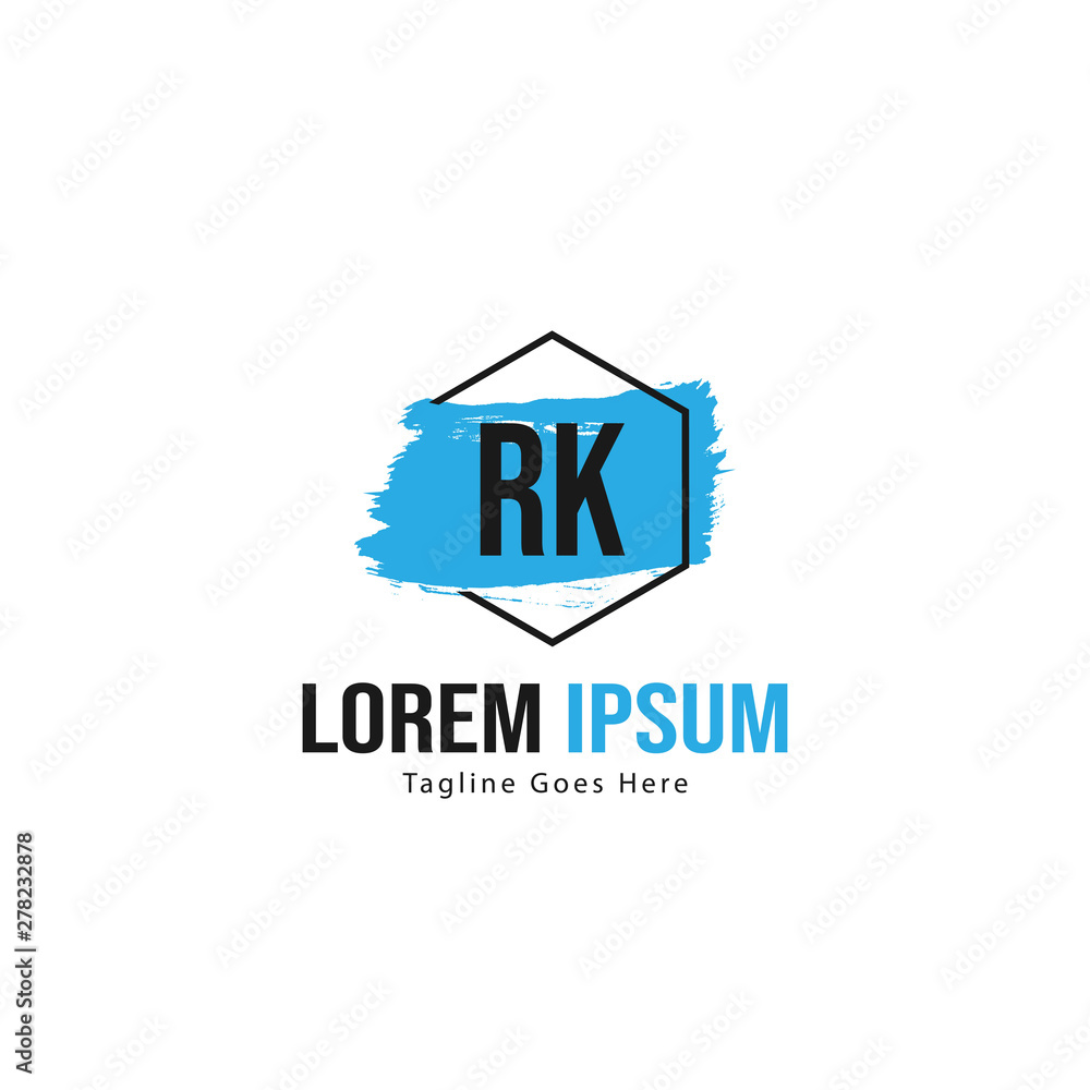 Initial RK logo template with modern frame. Minimalist RK letter logo vector illustration Initial RK logo template with modern frame. Minimalist RK letter logo vector illustration