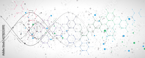 Abstract DNA technology. Science medical concept. Futuristic background