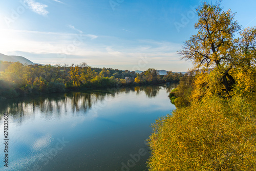 Autumn landscape with Mures river