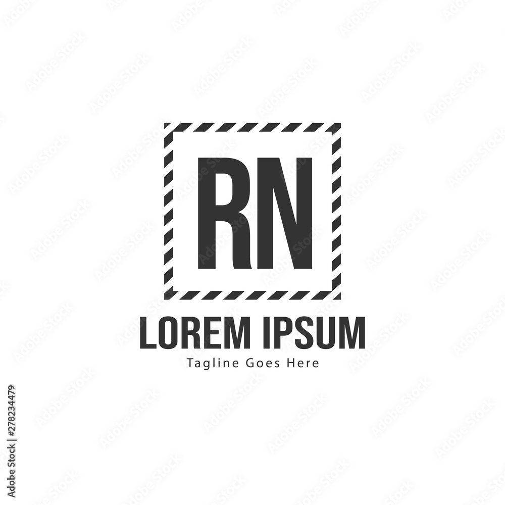 Initial RN logo template with modern frame. Minimalist RN letter logo vector illustration Initial RN logo template with modern frame. Minimalist RN letter logo vector illustration