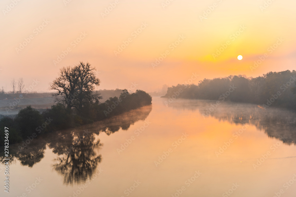 Fototapeta premium Morning sunrise near the river
