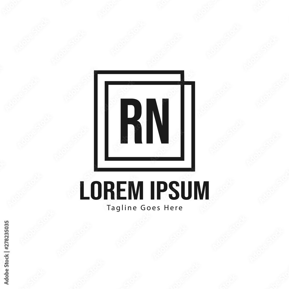 Initial RN logo template with modern frame. Minimalist RN letter logo vector illustration Initial RN logo template with modern frame. Minimalist RN letter logo vector illustration