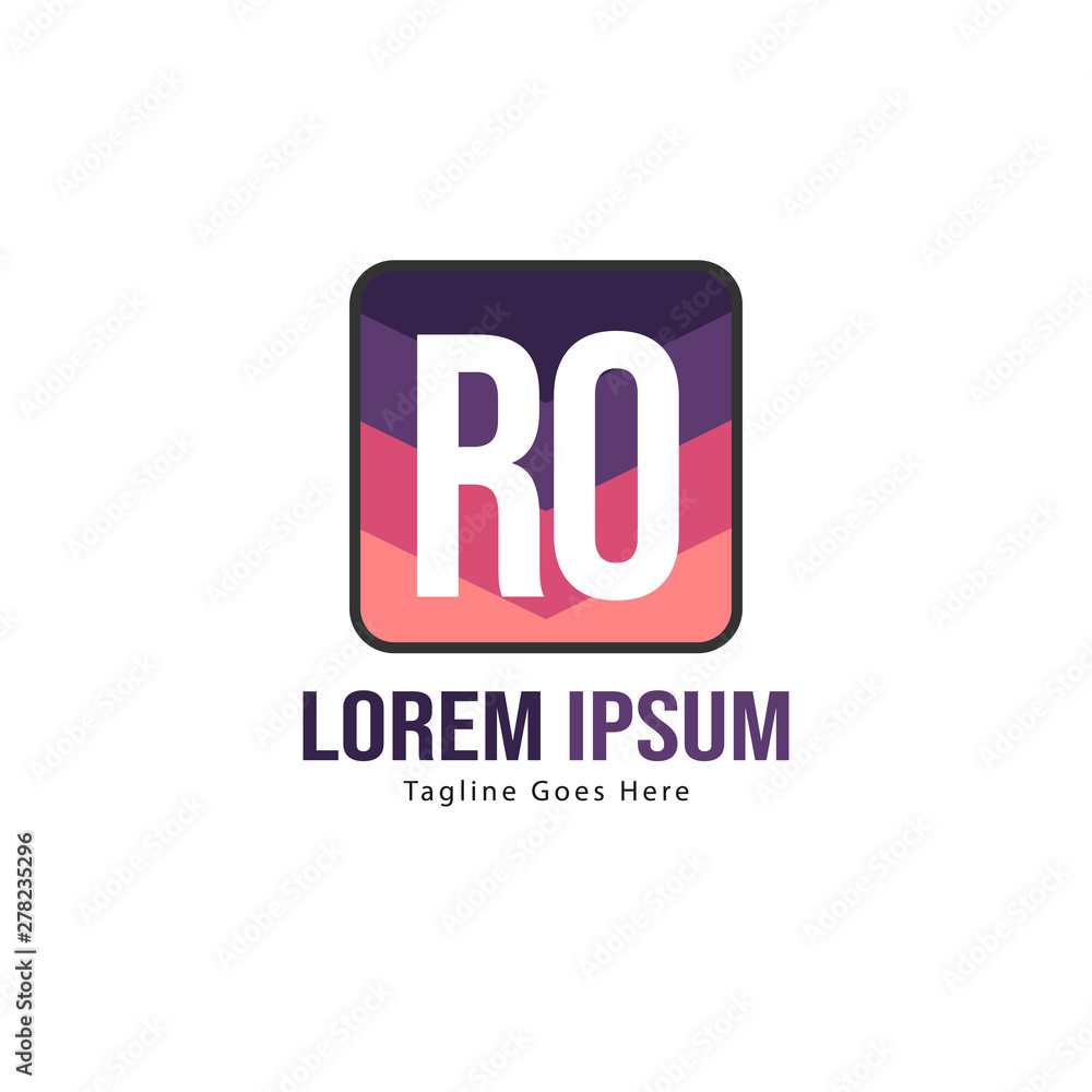 Initial RO logo template with modern frame. Minimalist RO letter logo vector illustration Initial RO logo template with modern frame. Minimalist RO letter logo vector illustration
