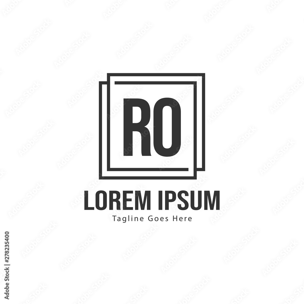 Initial RO logo template with modern frame. Minimalist RO letter logo vector illustration Initial RO logo template with modern frame. Minimalist RO letter logo vector illustration