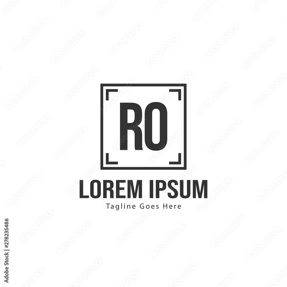 Initial RO logo template with modern frame. Minimalist RO letter logo vector illustration Initial RO logo template with modern frame. Minimalist RO letter logo vector illustration