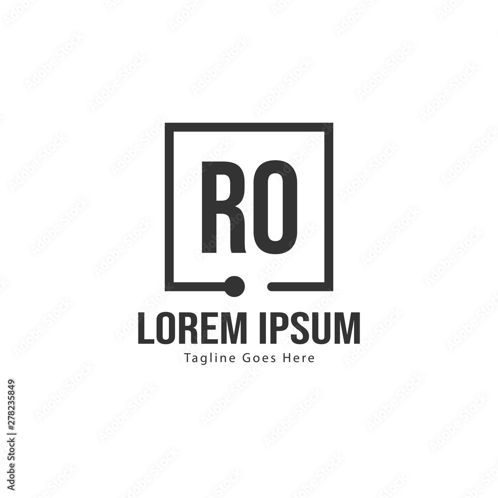 Initial RO logo template with modern frame. Minimalist RO letter logo vector illustration Initial RO logo template with modern frame. Minimalist RO letter logo vector illustration