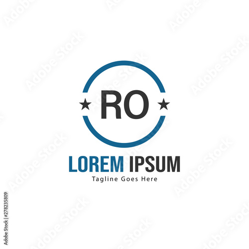 Initial RO logo template with modern frame. Minimalist RO letter logo vector illustration © Robani