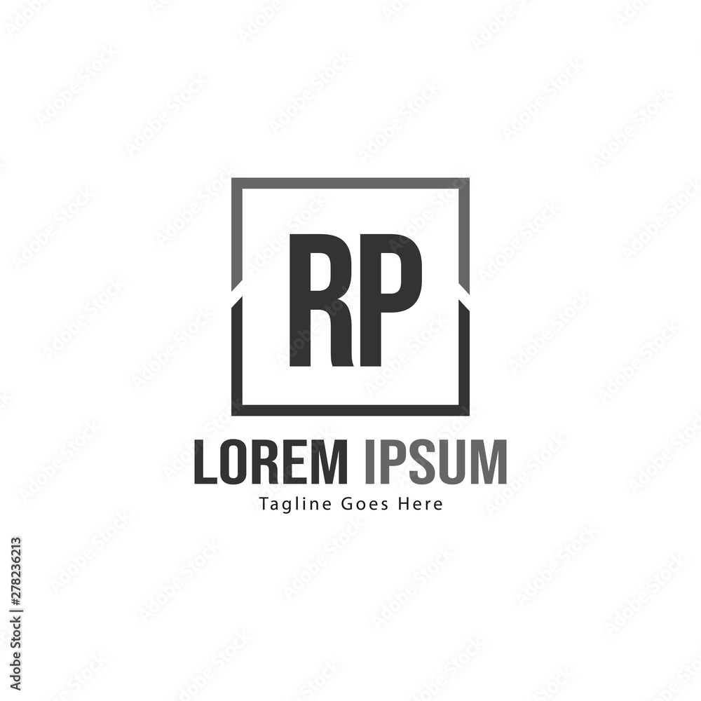 Fototapeta premium Initial RP logo template with modern frame. Minimalist RP letter logo vector illustration