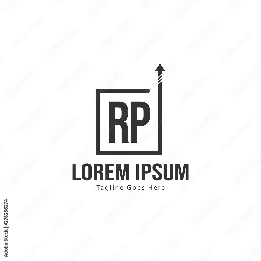 Fototapeta premium Initial RP logo template with modern frame. Minimalist RP letter logo vector illustration