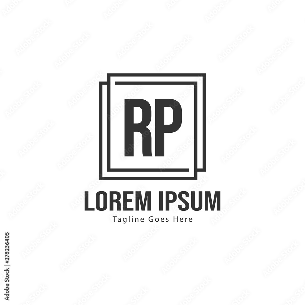 Fototapeta premium Initial RP logo template with modern frame. Minimalist RP letter logo vector illustration