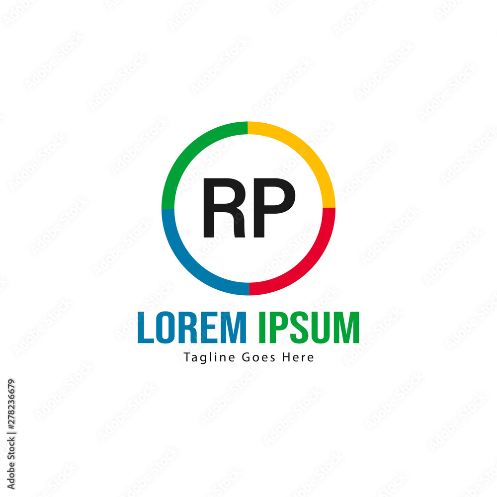 Initial RP logo template with modern frame. Minimalist RP letter logo vector illustration Initial RP logo template with modern frame. Minimalist RP letter logo vector illustration